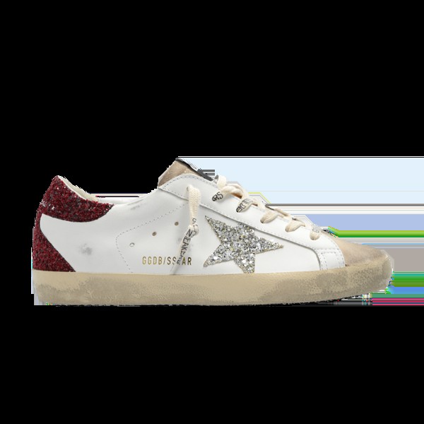 Кроссовки Golden Goose Wmns Superstar, цвет Bordeaux Silver Glitter