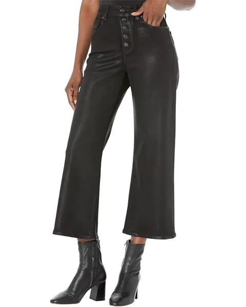 Джинсы Paige Anessa Exposed Button Fly in Black Fog Luxe Coating, черный