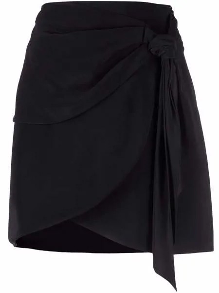 Federica Tosi шелковая юбка мини с узлом