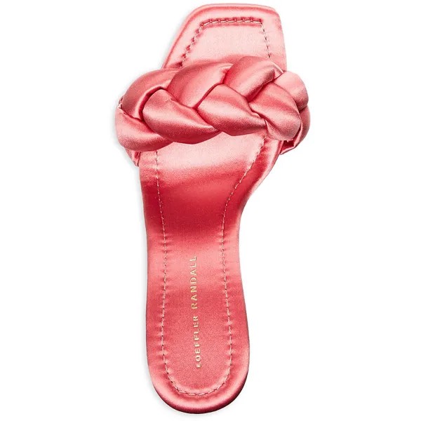 Женские атласные шлепанцы Freya с плетеной отделкой Loeffler Randall, цвет Bubblegum