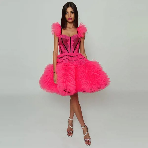 Розовое Бальное Платье, соблазнительное платье на свадьбу, пушистые вечерние платья, элегантные платья для женщин, рождественское платье, и...