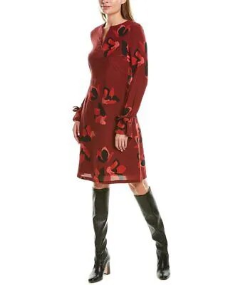 Akris Punto Шелковое платье-трапеция женское красное 12