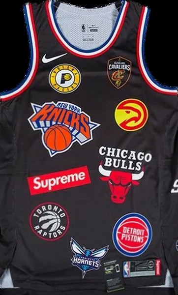 Футболка Supreme x Nike x NBA Teams Authentic Jersey 'Black', черный