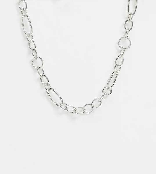 Серебристое ожерелье с круглыми звеньями Reclaimed Vintage-Серебристый