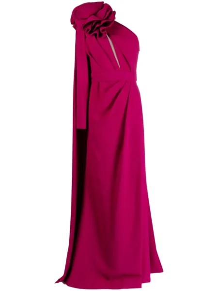 Elie Saab платье Cady с цветочным декором, розовый