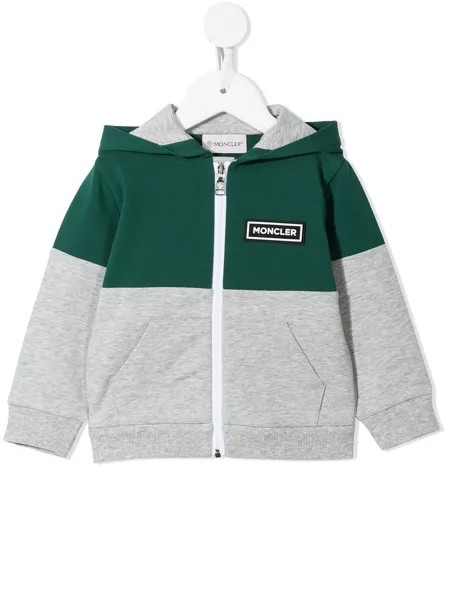 Moncler Enfant худи на молнии в стиле колор-блок