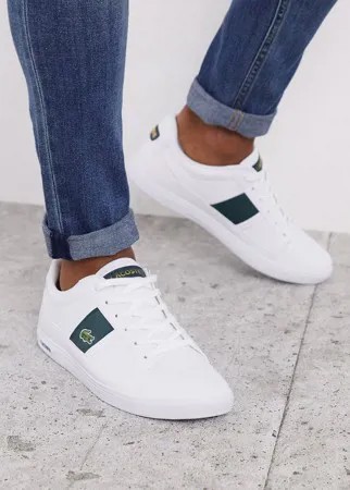 Кроссовки с зелеными полосками Lacoste europa-Белый