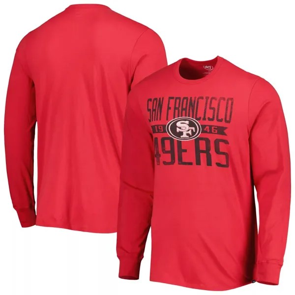 Мужская футболка '47 Scarlet San Francisco 49ers Brand Wide Out Franklin с длинными рукавами