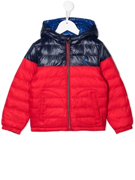 Ralph Lauren Kids двусторонний пуховик в стиле колор-блок