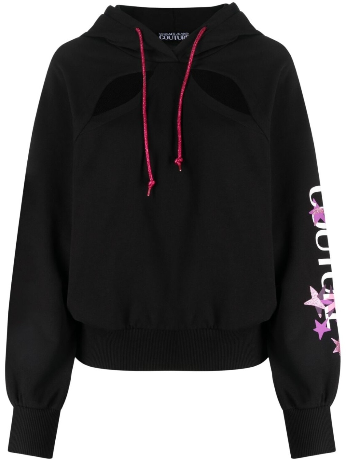 Versace Jeans Couture худи с вырезом и логотипом, черный