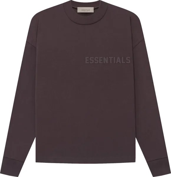 Лонгслив Fear of God Essentials Long-Sleeve Tee 'Plum', коричневый