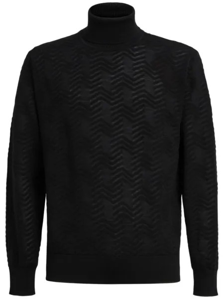 Missoni джемпер с высоким воротником и узором шеврон, черный