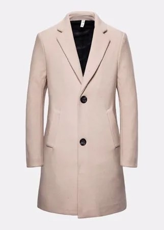 Мужское зимнее простое шерстяное однобортное деловое повседневное пальто средней длины средней длины