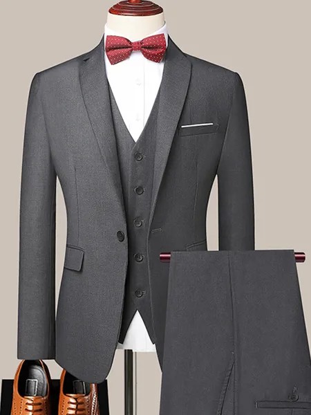 Джинсовая куртка для мужчин, смокинг, жилет из трех предметов, облегающий Свадебный костюм для мужчин, деловой Повседневный пиджак