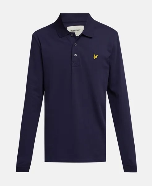 Рубашка-поло с длинными рукавами Lyle & Scott, темно-синий