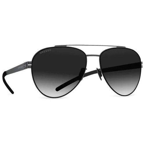 Солнцезащитные очки Gresso, авиаторы, с защитой от УФ, градиентные, черный