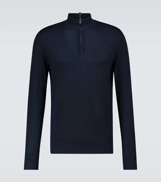Шерстяной свитер Sunspel, цвет light navy