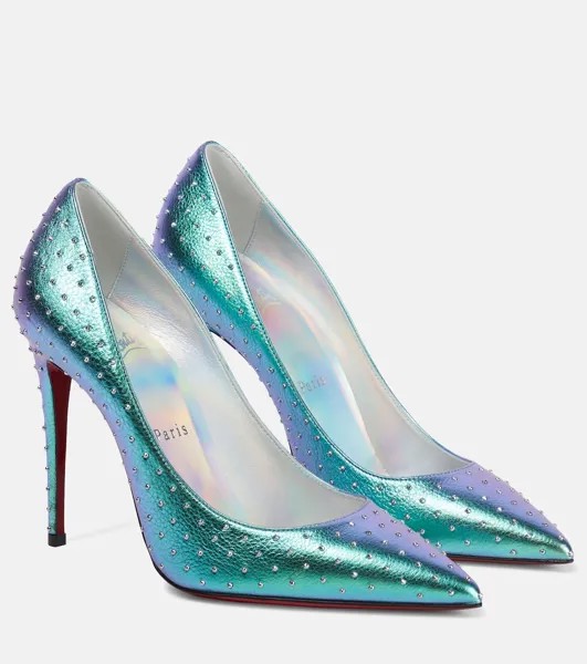 Декорированные кожаные туфли Kate 100 Christian Louboutin, разноцветный