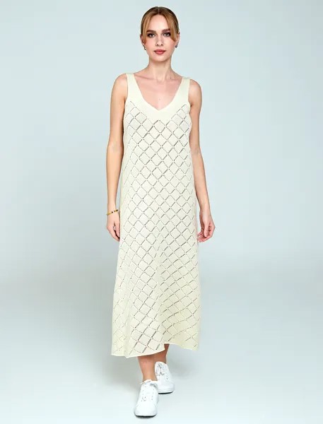 Платье женское IRINA EGOROVA Knitted dress бежевое 42-44 RU