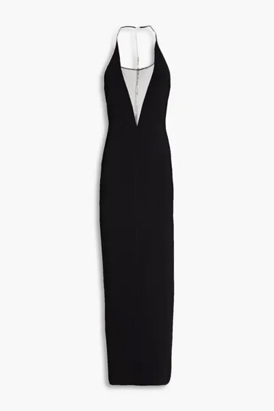 Платье макси эластичной вязки Stella, украшенное кристаллами Galvan  London, черный