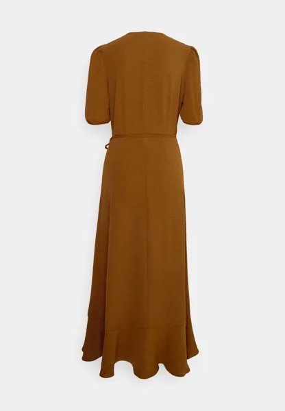 Летнее платье Onlmette Wrap Midi Dress Only, коричневый