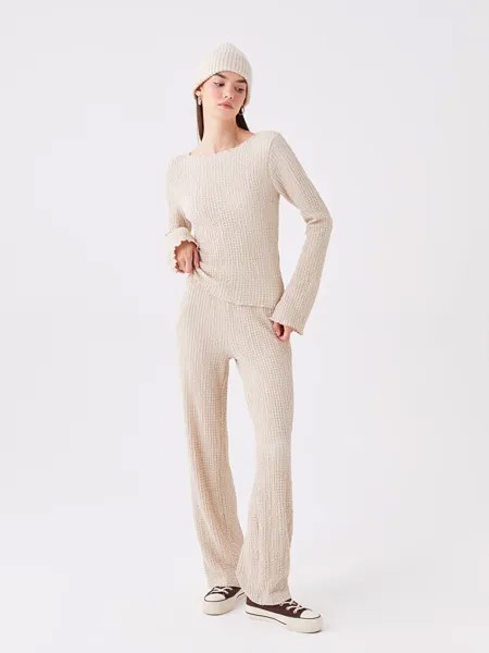 Женские однотонные спортивные штаны с эластичной резинкой на талии LCW Casual, цвет камня
