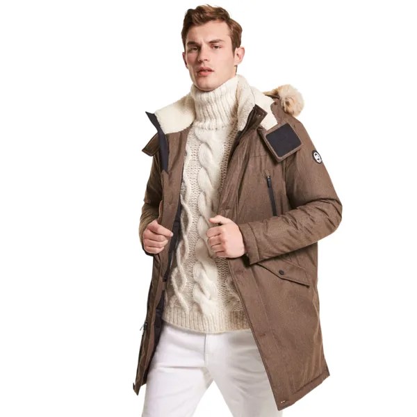 Куртка Michael Kors Faux Fur Trim Woven, коричневый