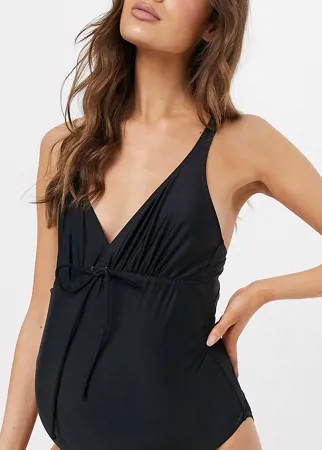 Черный слитный купальник для кормления Mamalicious Maternity-Черный цвет