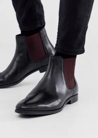 Черные кожаные ботинки челси Dune-Черный