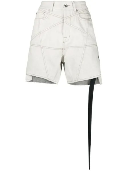 Rick Owens DRKSHDW джинсовые шорты средней посадки, нейтральный цвет