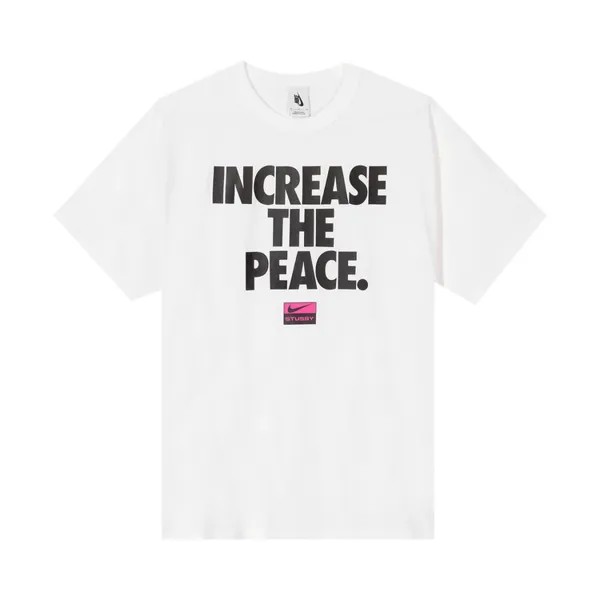 Футболка Nike x Stussy Increase The Peace T-Shirt 'White', белый