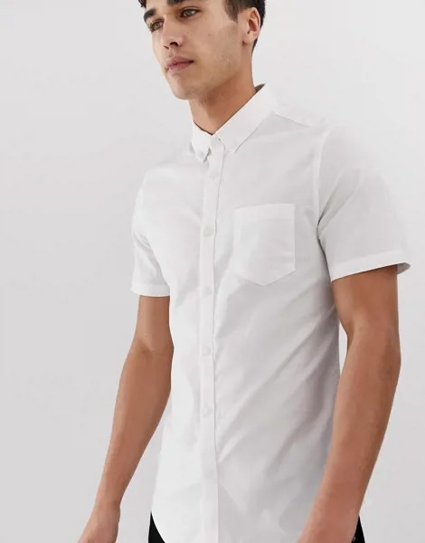 Белая приталенная оксфордская рубашка Burton Menswear-Белый