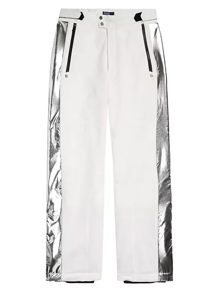 Лыжные штаны Scrubs с высокой посадкой и эффектом металлик Polo Ralph Lauren, цвет paper white