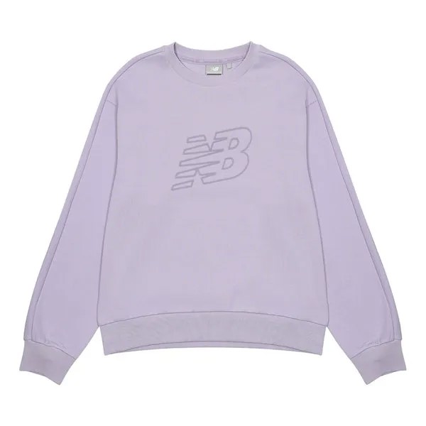 Свитер с логотипом толстовка New Balance, фиолетовый