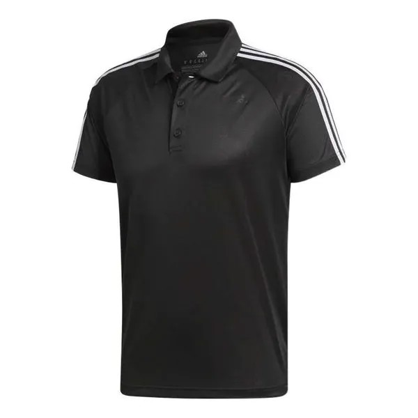 Футболка Men's adidas Double Sided Knit Short Sleeve polo Black Polo Shirt, черный