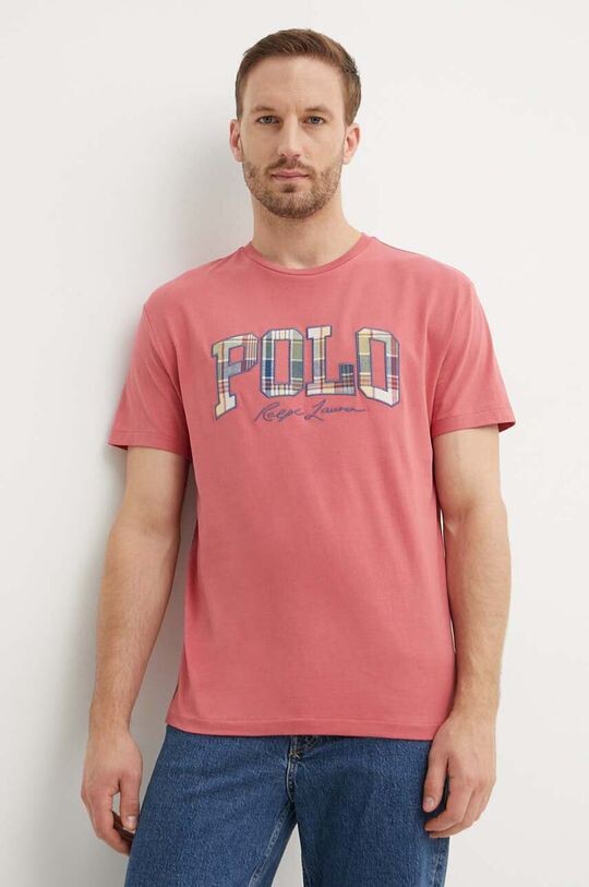 Хлопковая футболка Polo Ralph Lauren, розовый