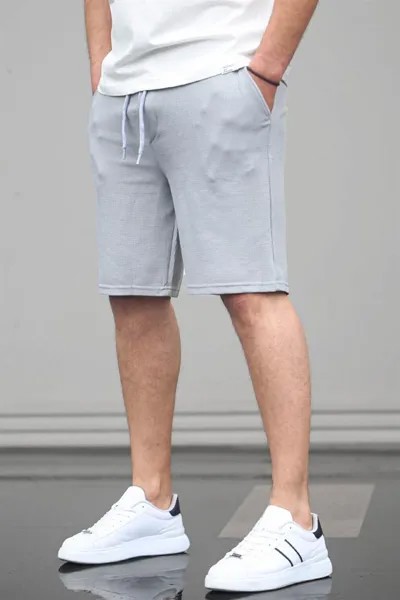 Базовые мужские шорты окрашенного серого цвета 5438 MADMEXT