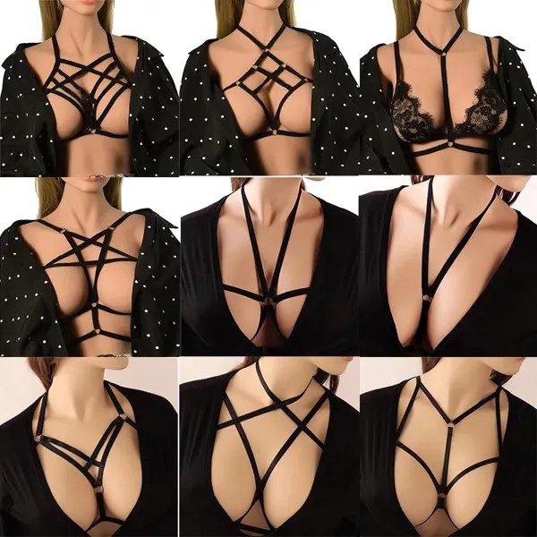 Новый Пентаграмма Пояс Сексуальные Женщины Женщины Тело Harness Bra Грудь Бондаж Нижнее белье Бюстгальтер Подвязка Пояс Подвески Жгут белье