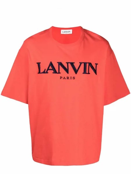 LANVIN футболка с вышитым логотипом