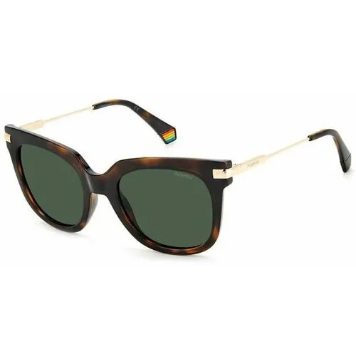 Солнцезащитные очки Polaroid, зеленый, коричневый