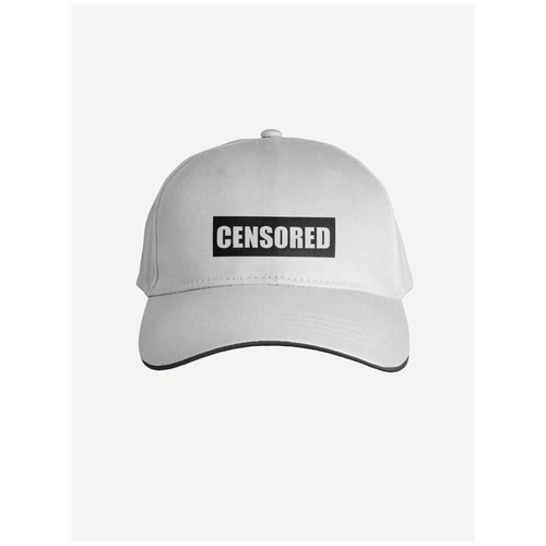 Бейсболка CENSORED PRINTHAN, белая, черная окантовка