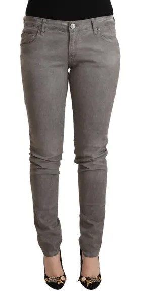 Джинсы ACHT Серые хлопковые женские джинсы скинни с низкой талией и эффектом пуш-ап s. W26 Рекомендуемая розничная цена 300 долларов США
