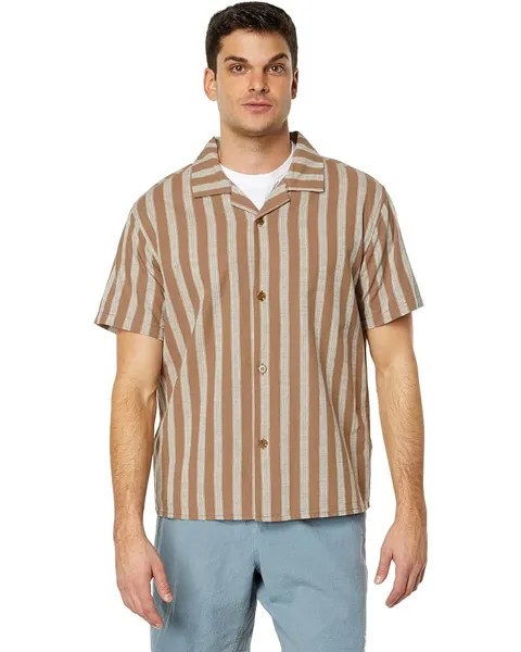 Рубашка Rhythm Vacation Stripe Short Sleeve Shirt, цвет Latte