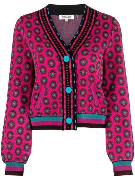 Diane Von Furstenberg жаккардовый кардиган Bryant, розовый