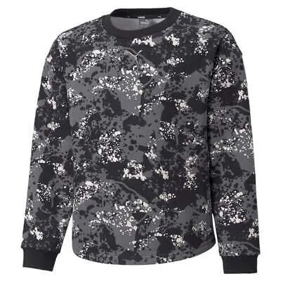 Свитер Puma Alpha Aop Crew Neck Youth Boys Черный 589241-01