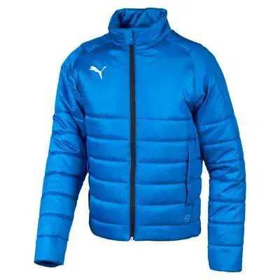 Puma Liga Casuals Padded Full Zip Jacket Youth Boys Blue Casual Athletic Outerwe