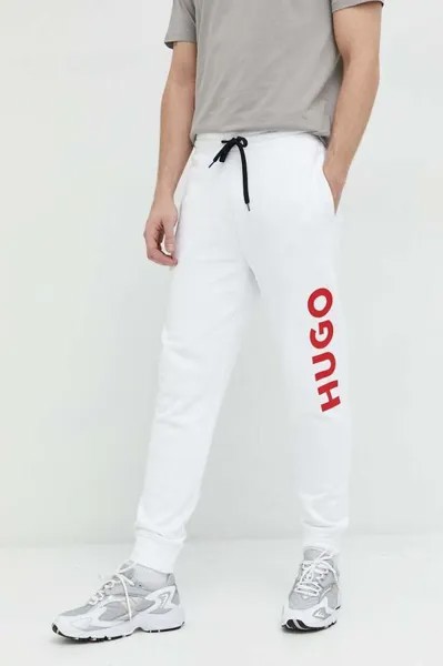 Хлопковые спортивные штаны HUGO 50473211 Hugo, белый