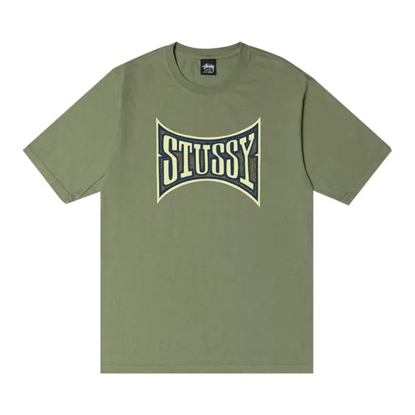 Футболка Stussy Champion, окрашенная пигментом, Артишок