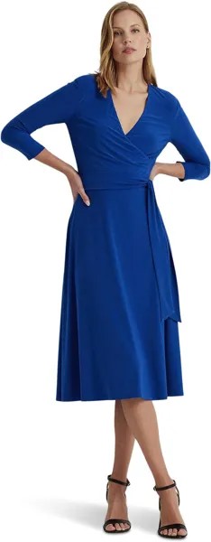 Платье из джерси Surplice LAUREN Ralph Lauren, цвет Sapphire Star
