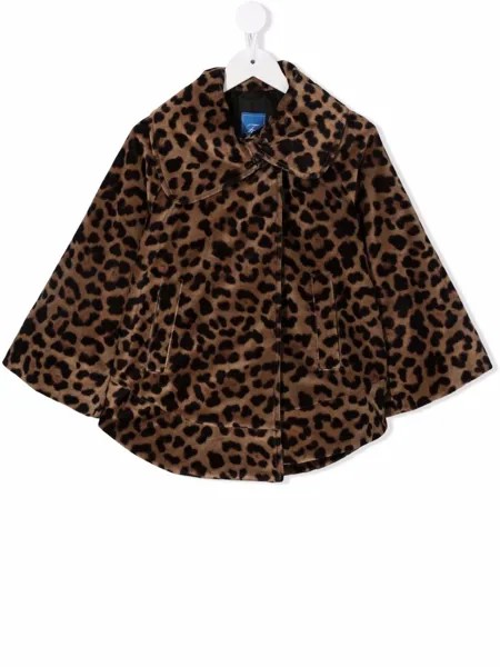 Fay Kids пальто с леопардовым принтом